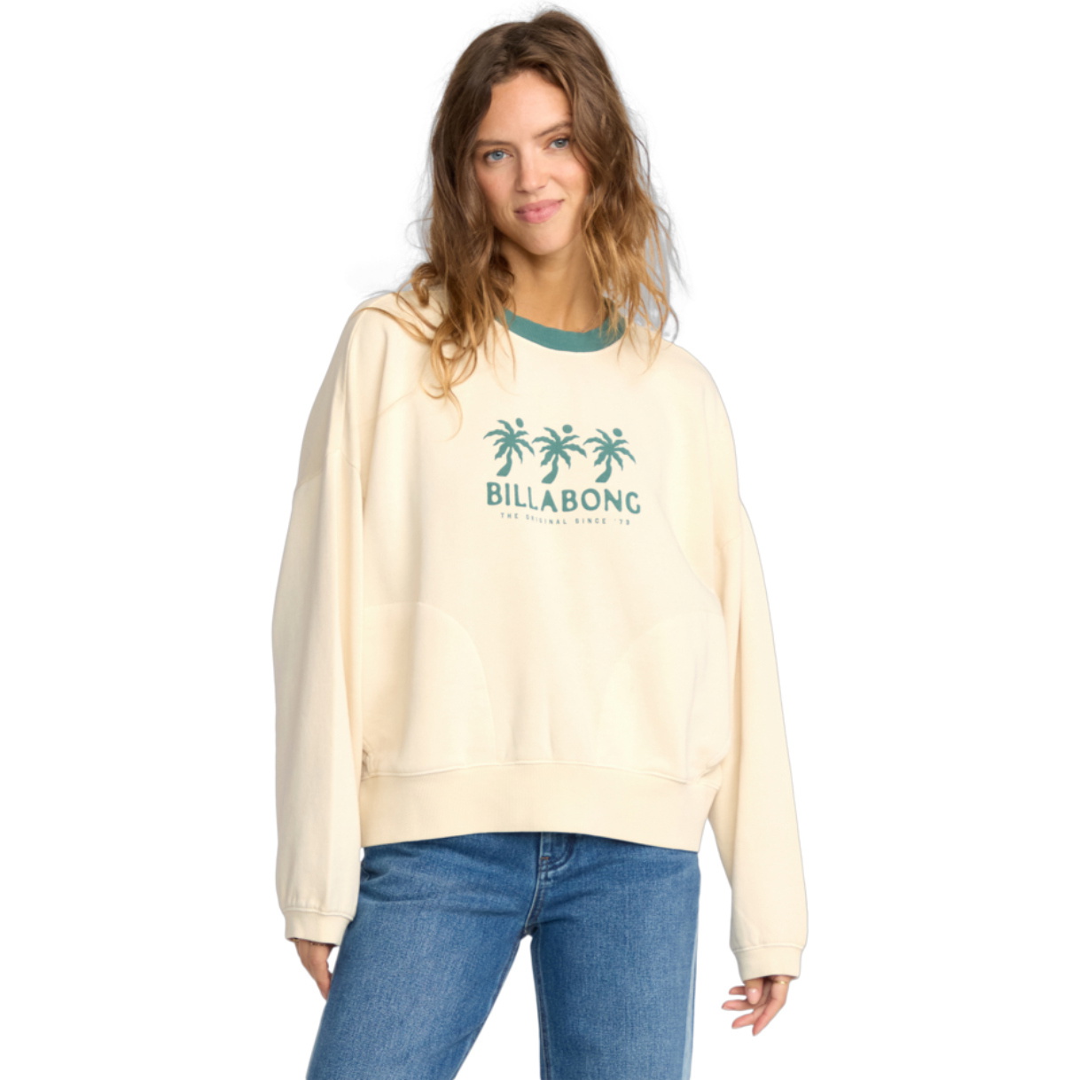 2025 Billabong Womens Triple Palms Sweatshirt 24B463506 - Whitecap